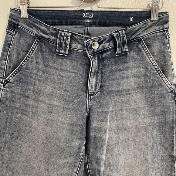 Ana Wide Leg Crop Culotte Jeans Raw Hem Sz 10 - Picture 3 of 4